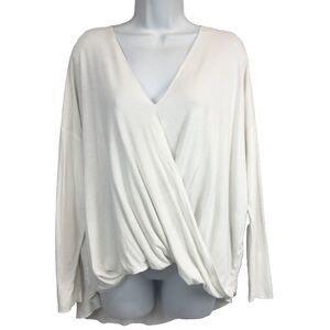 Excuse Me I Have To Go Be Awesome Womens Medium White Twist Top M Romantic